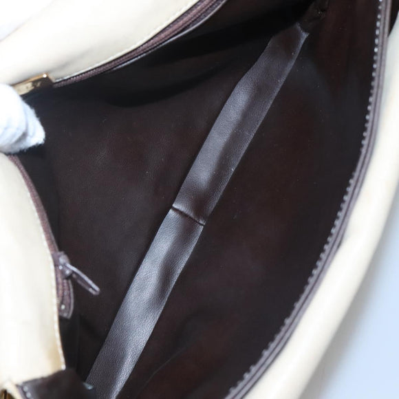 BALLY Shoulder Bag Leather Beige Auth BD1284