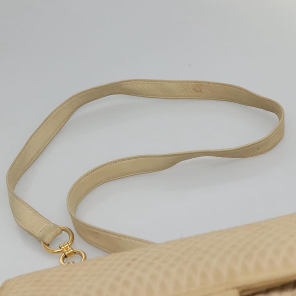 BALLY Shoulder Bag Leather Beige Auth BD1284