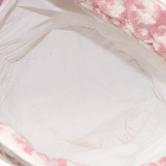 Christian Dior Pile Trotter Hand Bag Pink White Auth BD1288