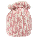 Christian Dior Pile Trotter Hand Bag Pink White Auth BD1288-1
