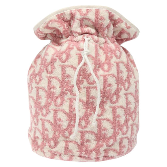 Christian Dior Pile Trotter Hand Bag Pink White Auth BD1288