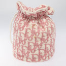 Christian Dior Pile Trotter Hand Bag Pink White Auth BD1288-3
