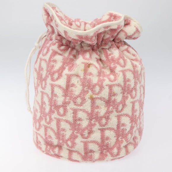 Christian Dior Pile Trotter Hand Bag Pink White Auth BD1288