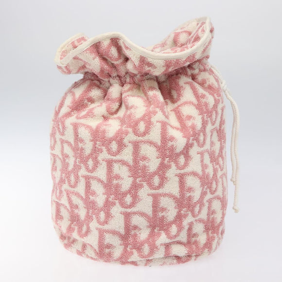 Christian Dior Pile Trotter Hand Bag Pink White Auth BD1288