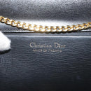 Christian Dior Chain Shoulder Bag Leather Black Gold Auth BD129-11