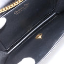Christian Dior Chain Shoulder Bag Leather Black Gold Auth BD129-12