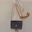 Christian Dior Chain Shoulder Bag Leather Black Gold Auth BD129-21