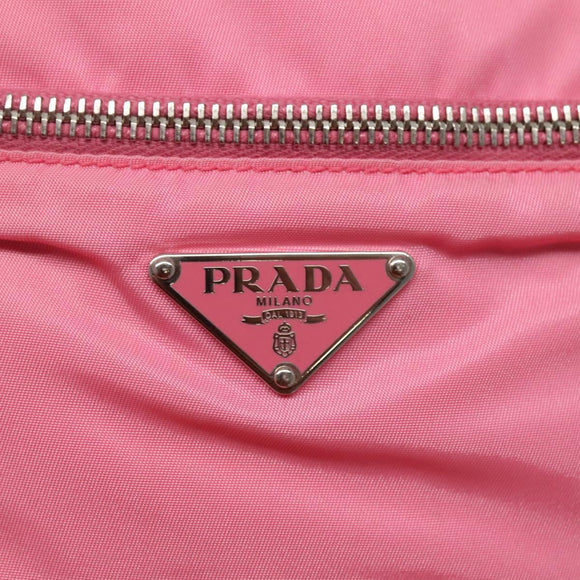 PRADA Shoulder Bag Nylon Pink Silver Auth BD1291