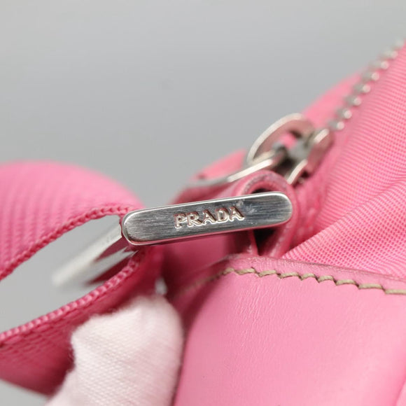 PRADA Shoulder Bag Nylon Pink Silver Auth BD1291