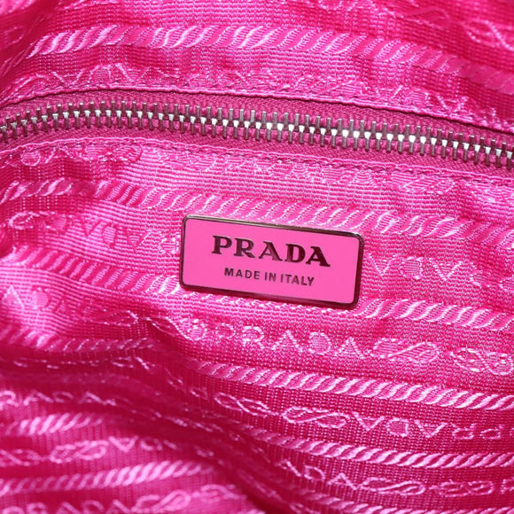 PRADA Shoulder Bag Nylon Pink Silver Auth BD1291