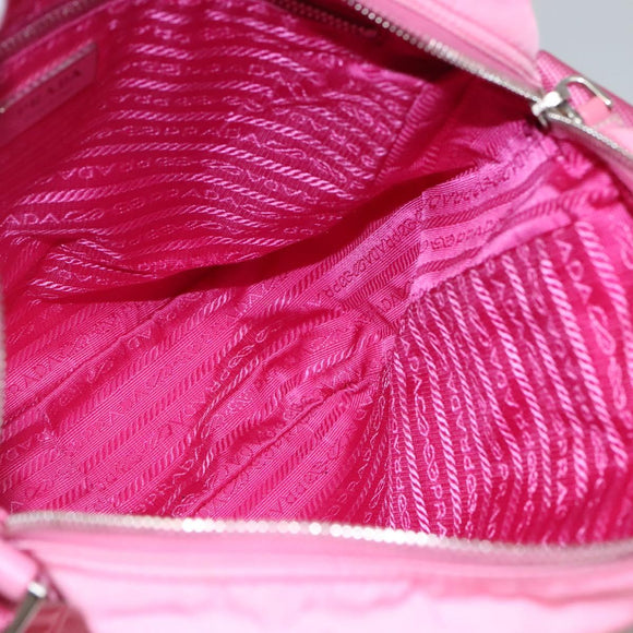 PRADA Shoulder Bag Nylon Pink Silver Auth BD1291