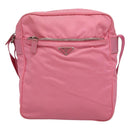PRADA Shoulder Bag Nylon Pink Silver Auth BD1291-2