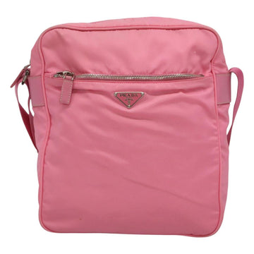PRADA Shoulder Bag Nylon Pink Silver Auth BD1291 - 0