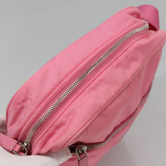 PRADA Shoulder Bag Nylon Pink Silver Auth BD1291