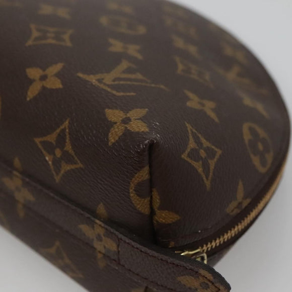 LOUIS VUITTON Monogram Trousse Demi Ronde Cosmetic Pouch M47520 LV Auth BD1294