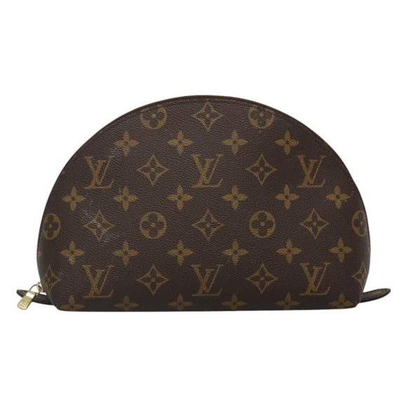 LOUIS VUITTON Monogram Trousse Demi Ronde Cosmetic Pouch M47520 LV Auth BD1294