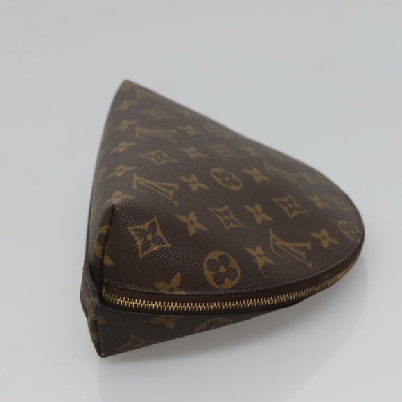 LOUIS VUITTON Monogram Trousse Demi Ronde Cosmetic Pouch M47520 LV Auth BD1294