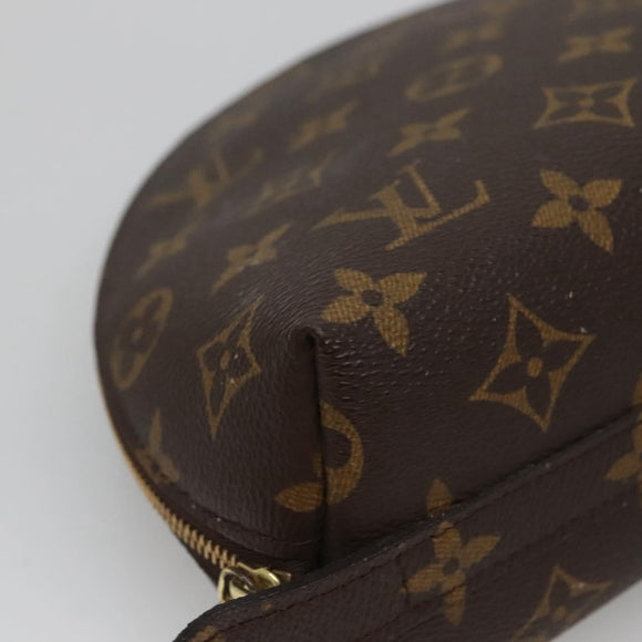 LOUIS VUITTON Monogram Trousse Demi Ronde Cosmetic Pouch M47520 LV Auth BD1294