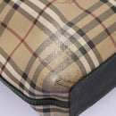 BURBERRY Nova Check Tote Bag PVC Leather Beige Green Silver Auth BD130-10