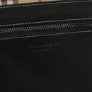 BURBERRY Nova Check Tote Bag PVC Leather Beige Green Silver Auth BD130-14