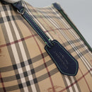 BURBERRY Nova Check Tote Bag PVC Leather Beige Green Silver Auth BD130-18