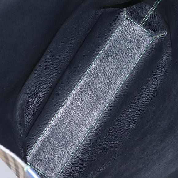 BURBERRY Nova Check Tote Bag PVC Leather Beige Green Silver Auth BD130