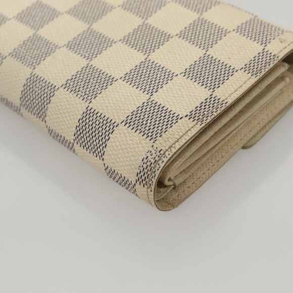 LOUIS VUITTON Damier Azur Portefeuille Alexandra Wallet N63068 LV Auth BD1312