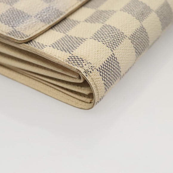 LOUIS VUITTON Damier Azur Portefeuille Alexandra Wallet N63068 LV Auth BD1312