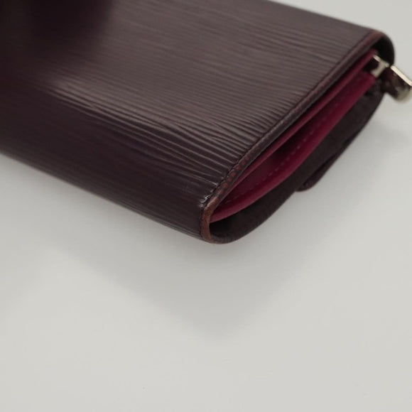LOUIS VUITTON Epi Portefeiulle Sarah Wallet Purple Cassis M6374K LV Auth BD1313
