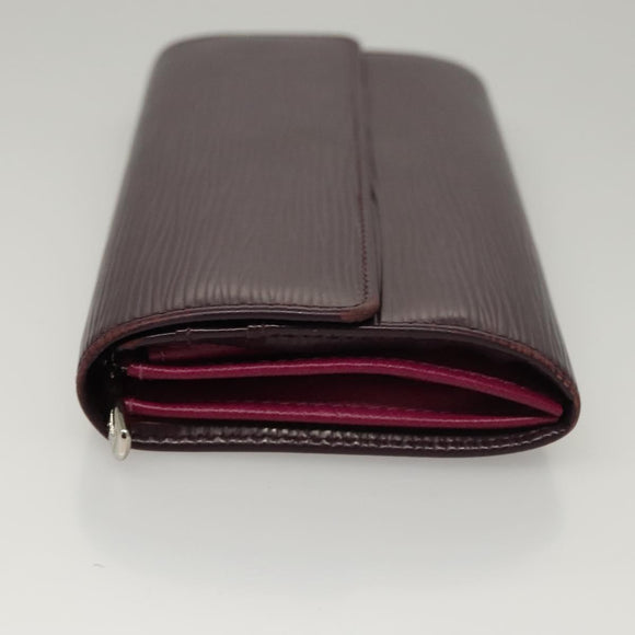 LOUIS VUITTON Epi Portefeiulle Sarah Wallet Purple Cassis M6374K LV Auth BD1313