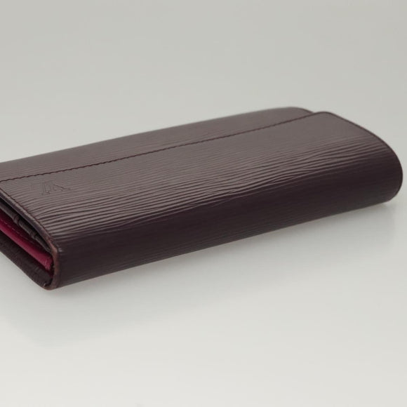 LOUIS VUITTON Epi Portefeiulle Sarah Wallet Purple Cassis M6374K LV Auth BD1313
