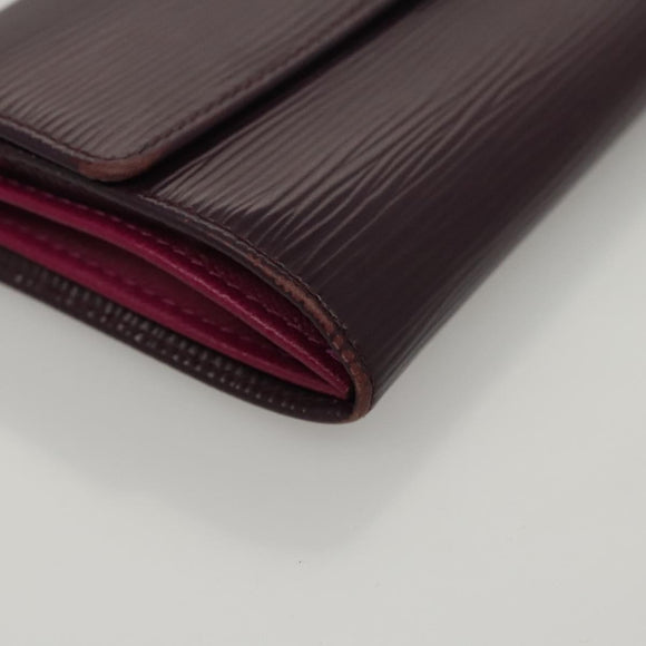 LOUIS VUITTON Epi Portefeiulle Sarah Wallet Purple Cassis M6374K LV Auth BD1313
