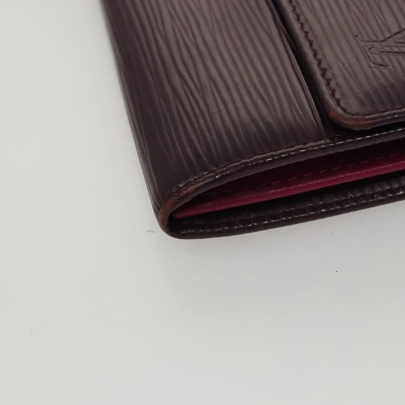 LOUIS VUITTON Epi Portefeiulle Sarah Wallet Purple Cassis M6374K LV Auth BD1313