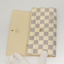 LOUIS VUITTON Damier Azur Portefeuille Sarah Long Wallet N61735 LV Auth BD1315-8