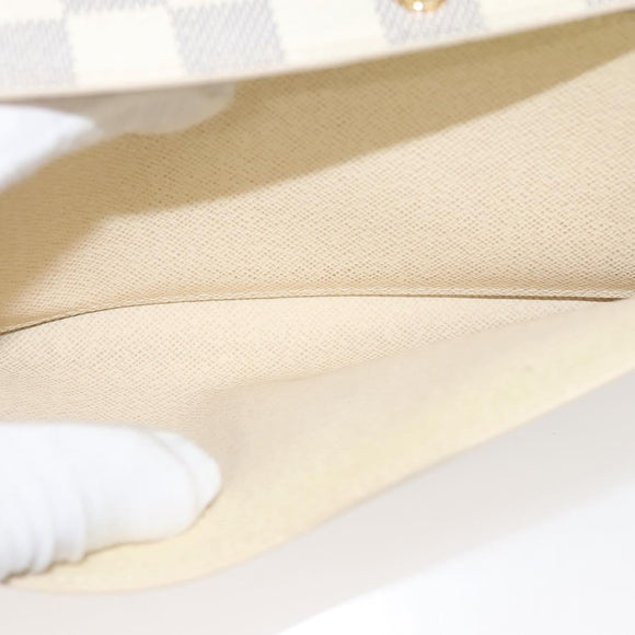 LOUIS VUITTON Damier Azur Portefeuille Sarah Long Wallet N61735 LV Auth BD1315