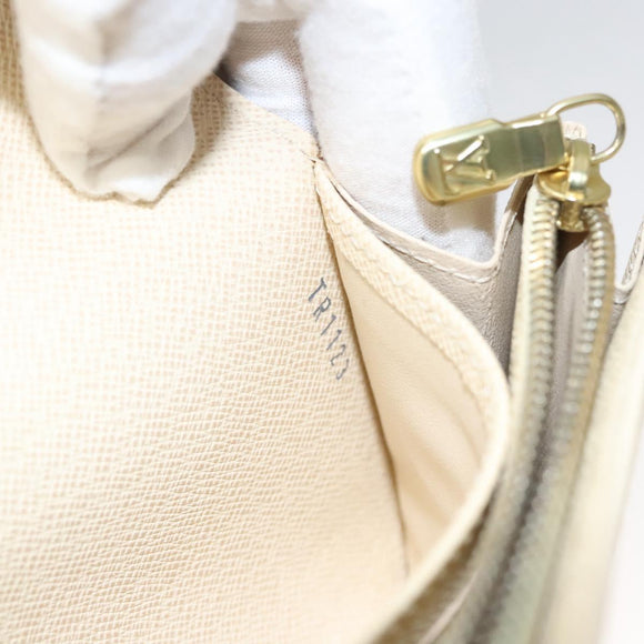 LOUIS VUITTON Damier Azur Portefeuille Sarah Long Wallet N61735 LV Auth BD1315