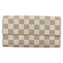LOUIS VUITTON Damier Azur Portefeuille Sarah Long Wallet N61735 LV Auth BD1315-13
