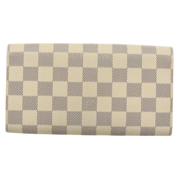 LOUIS VUITTON Damier Azur Portefeuille Sarah Long Wallet N61735 LV Auth BD1315
