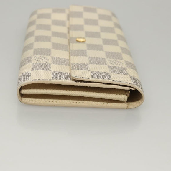 LOUIS VUITTON Damier Azur Portefeuille Sarah Long Wallet N61735 LV Auth BD1315