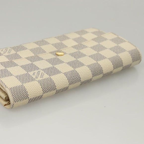 LOUIS VUITTON Damier Azur Portefeuille Sarah Long Wallet N61735 LV Auth BD1315