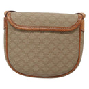 CELINE Macadam Canvas Shoulder Bag PVC Beige Gold Auth BD1320-2