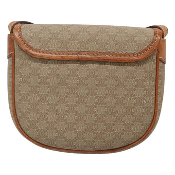 CELINE Macadam Canvas Shoulder Bag PVC Beige Gold Auth BD1320 - 0