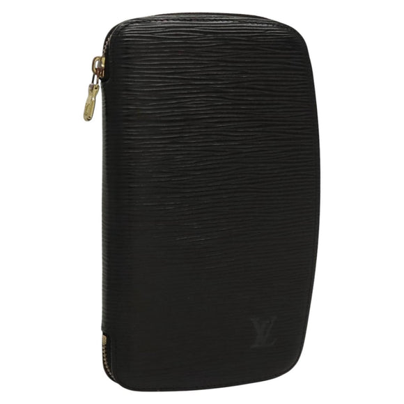 LOUIS VUITTON Epi Agenda Geode Travel Case Black M63872 LV Auth BD1333