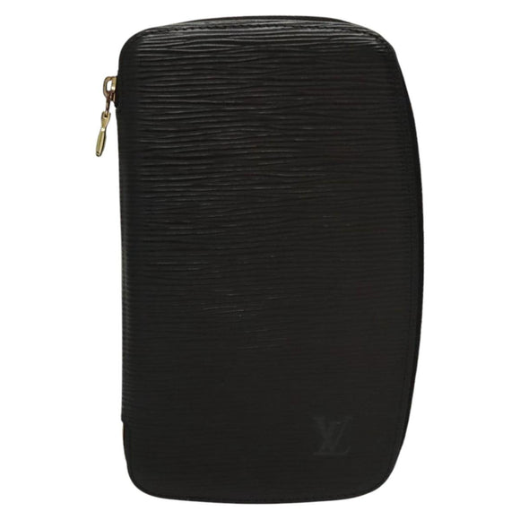 LOUIS VUITTON Epi Agenda Geode Travel Case Black M63872 LV Auth BD1333