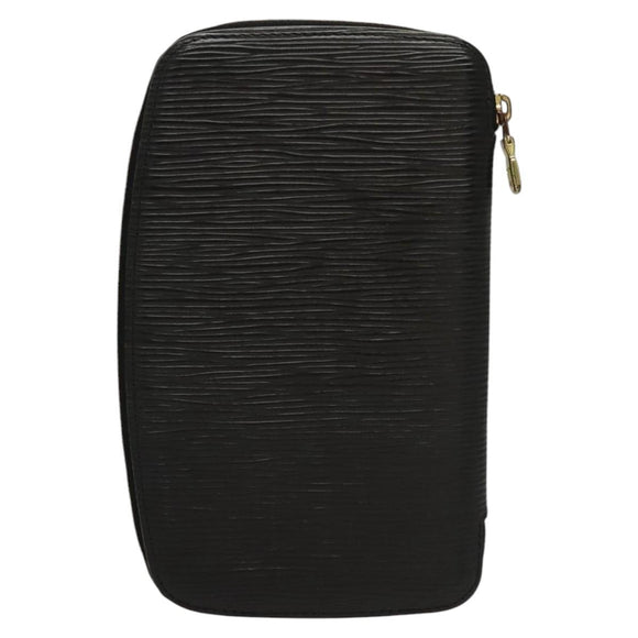 LOUIS VUITTON Epi Agenda Geode Travel Case Black M63872 LV Auth BD1333