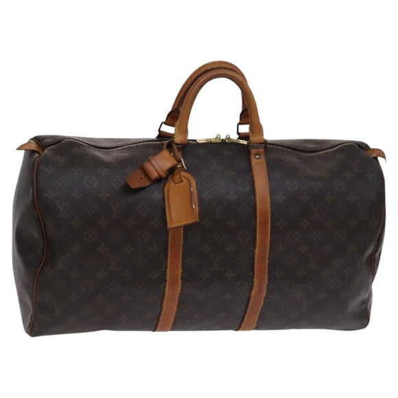 LOUIS VUITTON Monogram Keepall 55 Boston Bag M41424 LV Auth BD1339