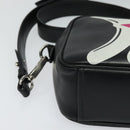 PRADA Shoulder Bag Leather Black Silver Auth BD1348V-9