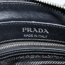 PRADA Shoulder Bag Leather Black Silver Auth BD1348V-10