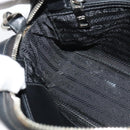 PRADA Shoulder Bag Leather Black Silver Auth BD1348V-19
