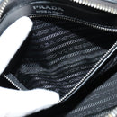 PRADA Shoulder Bag Leather Black Silver Auth BD1348V-20